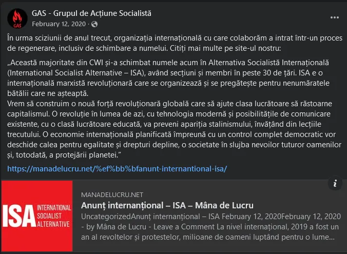 La vremea aceea, pagina de Facebook GAS nu se numea astfel, ci „Mâna de Lucru”